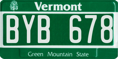 VT license plate BYB678