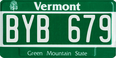 VT license plate BYB679