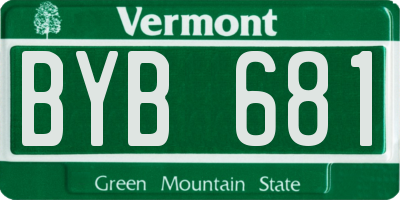VT license plate BYB681