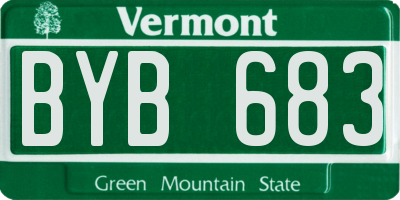 VT license plate BYB683