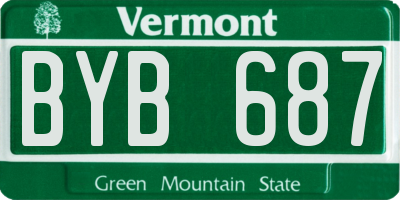 VT license plate BYB687