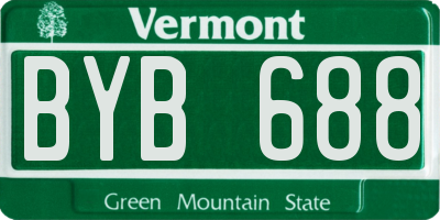 VT license plate BYB688