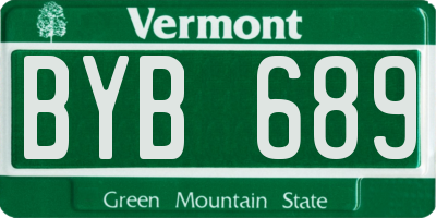 VT license plate BYB689