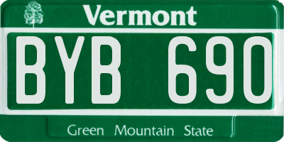 VT license plate BYB690