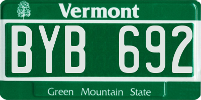 VT license plate BYB692