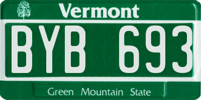VT license plate BYB693