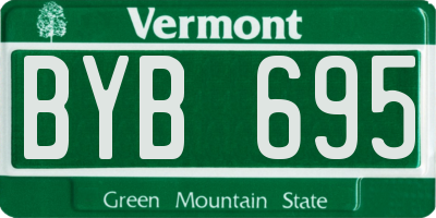 VT license plate BYB695
