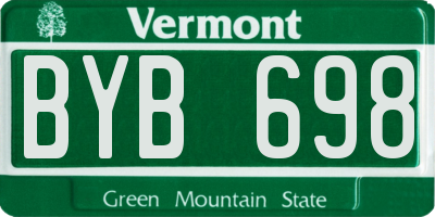 VT license plate BYB698