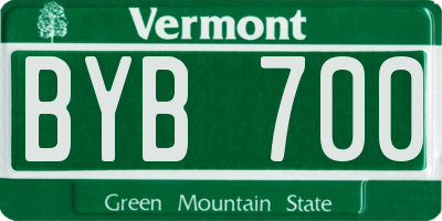VT license plate BYB700