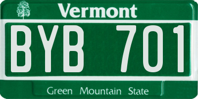 VT license plate BYB701