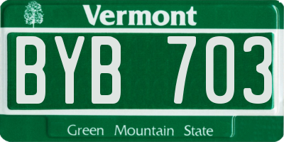 VT license plate BYB703