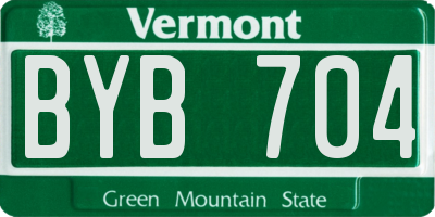 VT license plate BYB704