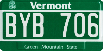 VT license plate BYB706