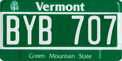 VT license plate BYB707