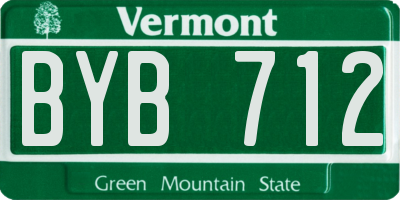 VT license plate BYB712