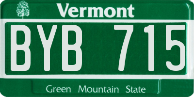 VT license plate BYB715