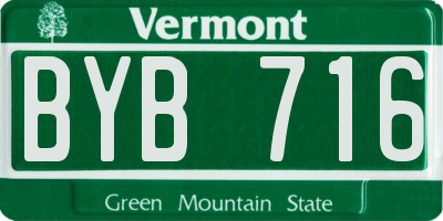 VT license plate BYB716