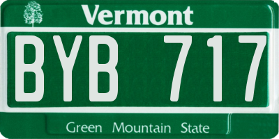 VT license plate BYB717