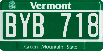 VT license plate BYB718