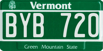VT license plate BYB720