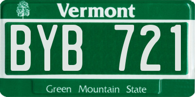 VT license plate BYB721
