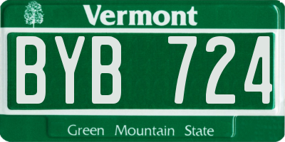 VT license plate BYB724