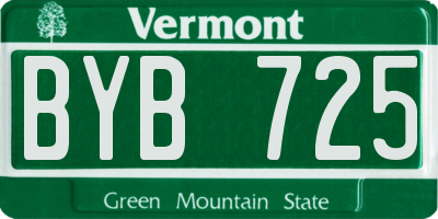 VT license plate BYB725