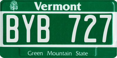 VT license plate BYB727