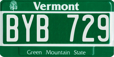 VT license plate BYB729