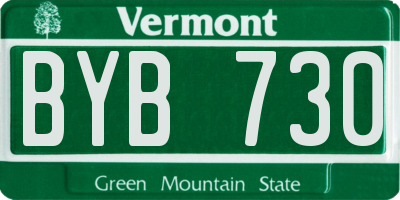 VT license plate BYB730