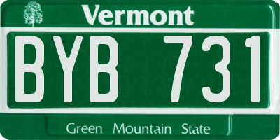 VT license plate BYB731