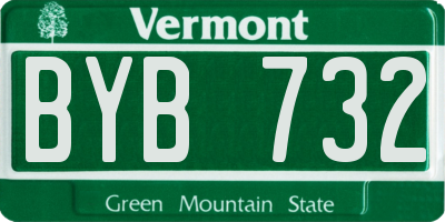 VT license plate BYB732