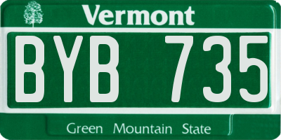 VT license plate BYB735