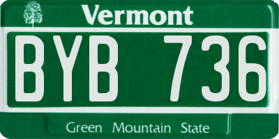 VT license plate BYB736