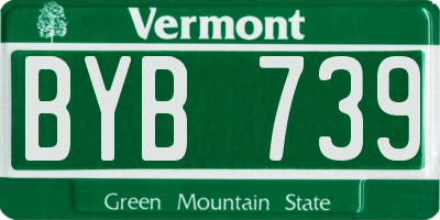 VT license plate BYB739