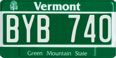 VT license plate BYB740