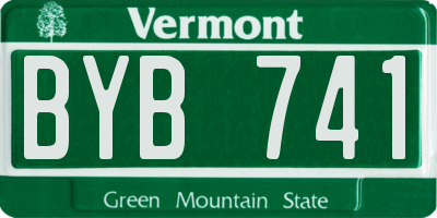 VT license plate BYB741