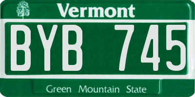 VT license plate BYB745