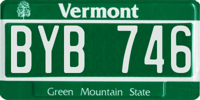 VT license plate BYB746