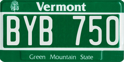 VT license plate BYB750