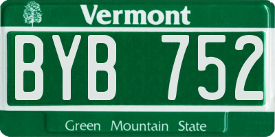 VT license plate BYB752