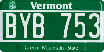 VT license plate BYB753