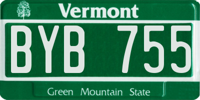 VT license plate BYB755
