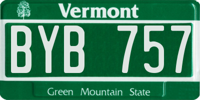 VT license plate BYB757