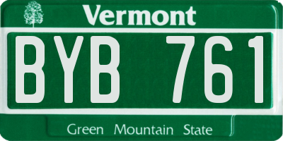 VT license plate BYB761