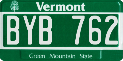 VT license plate BYB762