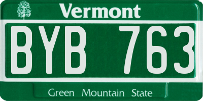 VT license plate BYB763