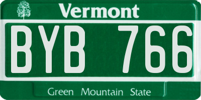 VT license plate BYB766