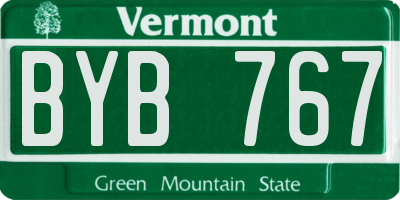 VT license plate BYB767