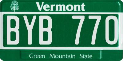 VT license plate BYB770